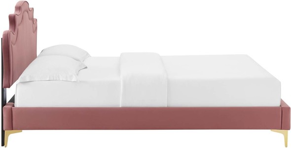 white bed frame platform Modway Furniture Beds Dusty Rose