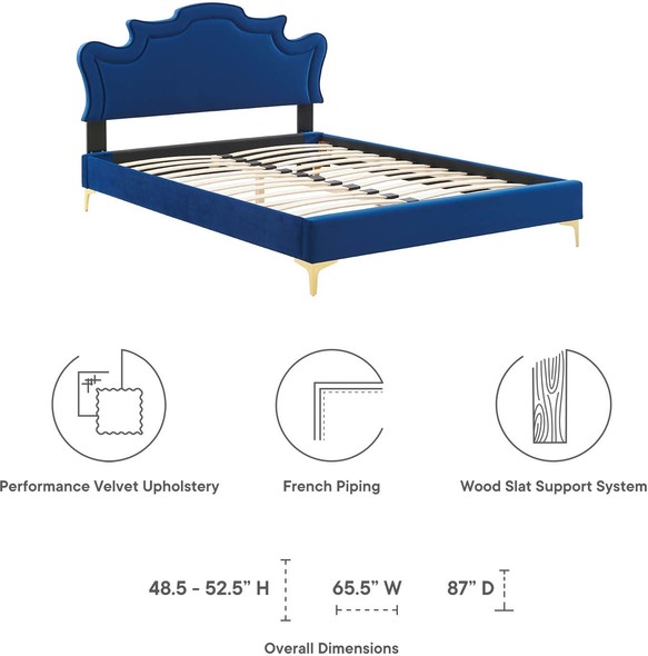 high twin bed frame Modway Furniture Beds Navy