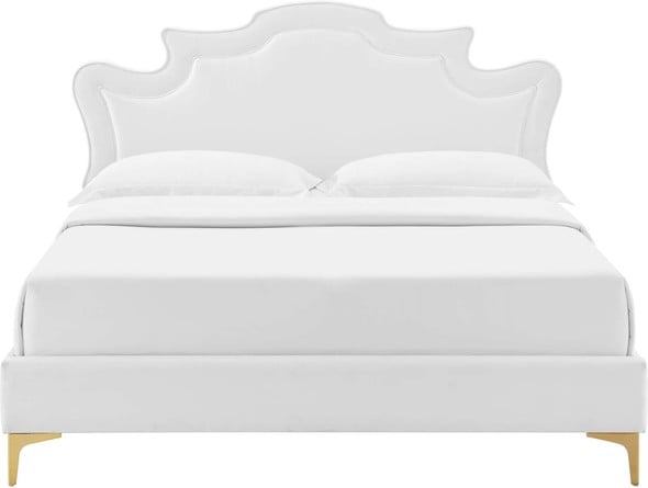 king bed frame with high headboard Modway Furniture Beds White