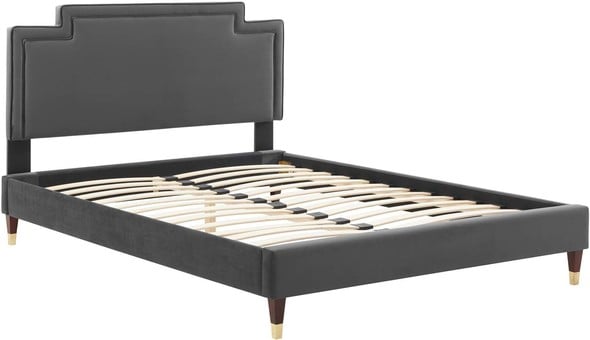 white upholstered bed frame king Modway Furniture Beds Charcoal