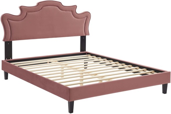 bed with fabric headboard Modway Furniture Beds Dusty Rose