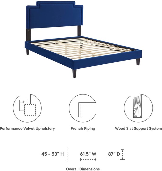 king bed frame with headboard near me Modway Furniture Beds Navy