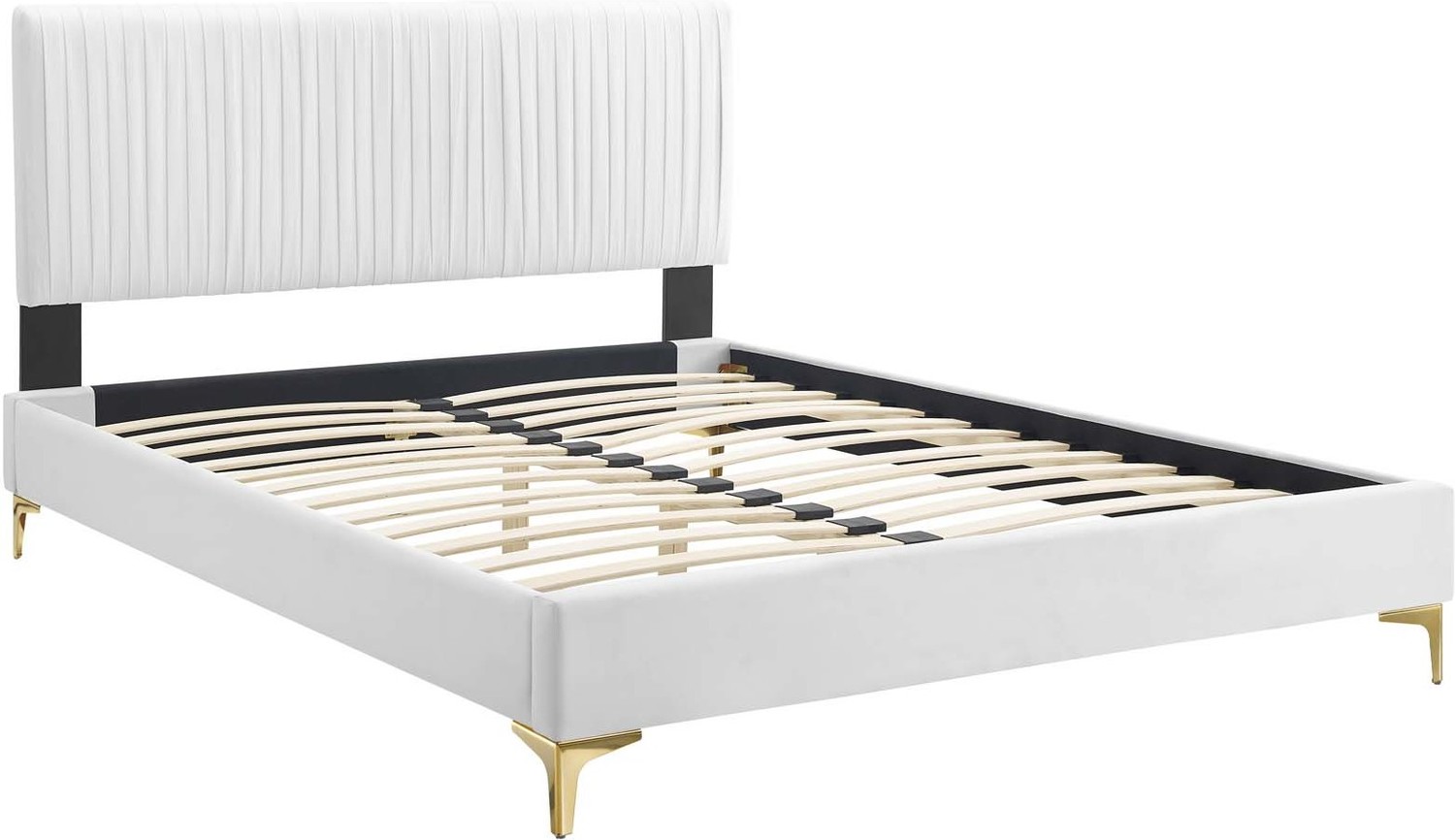 king size wood platform bed frame Modway Furniture Beds White