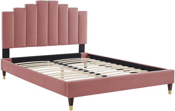 walnut queen bed frame Modway Furniture Beds Dusty Rose