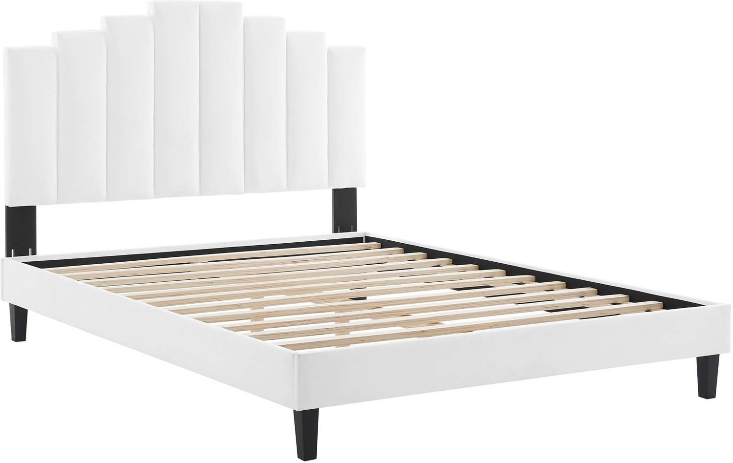 king metal platform bed Modway Furniture Beds White