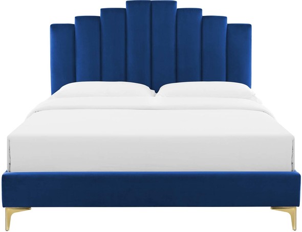 king bed frame with headboard modern Modway Furniture Beds Navy