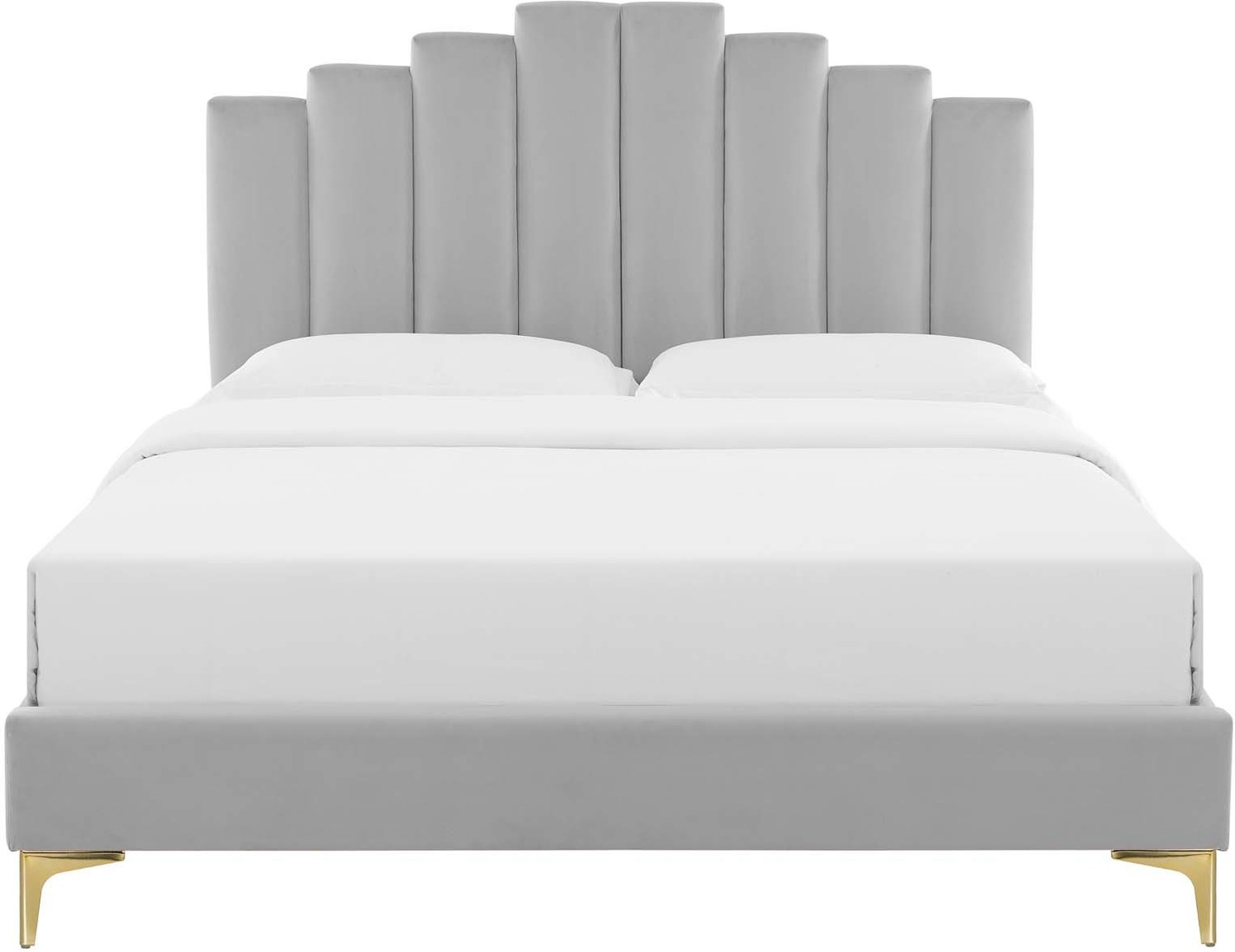 grey bed frame and headboard Modway Furniture Beds Light Gray