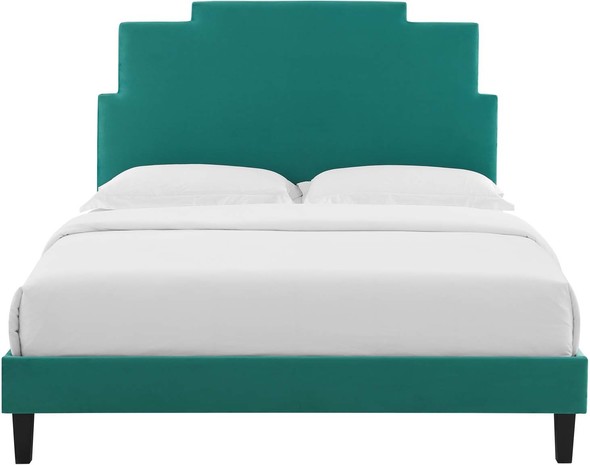 queen bed base white Modway Furniture Beds Teal