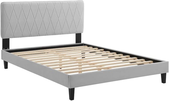 full bed frame with drawers Modway Furniture Beds Light Gray