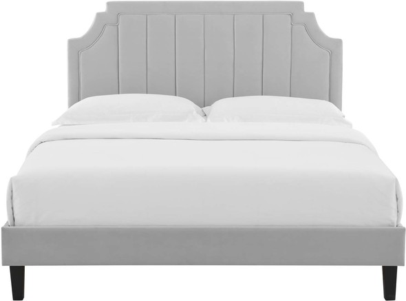 fabric platform bed frame Modway Furniture Beds Light Gray