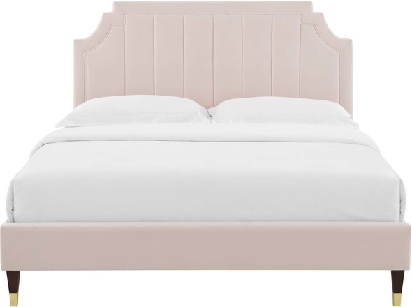 twin upholstered platform bed frame Modway Furniture Beds Pink