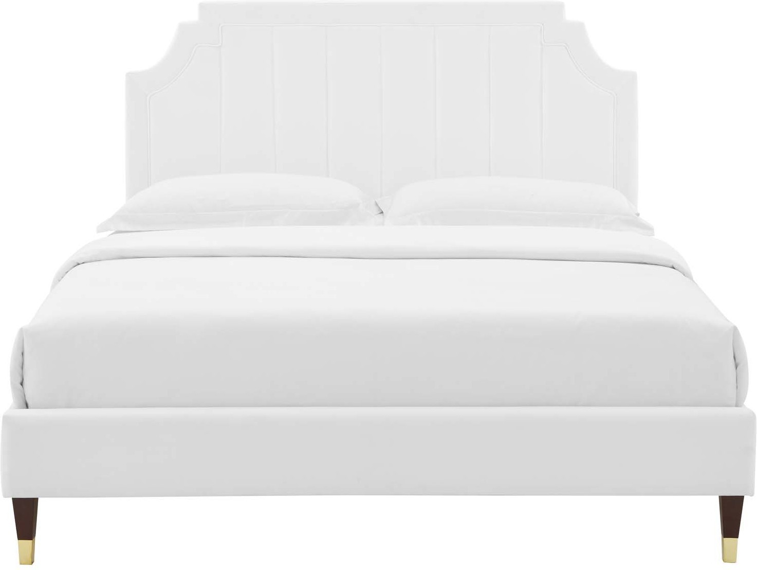 king bed frame with drawers and headboard Modway Furniture Beds White