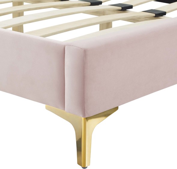 platform velvet bed Modway Furniture Beds Pink