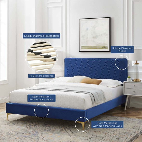 kingsize bed with mattress Modway Furniture Beds Navy