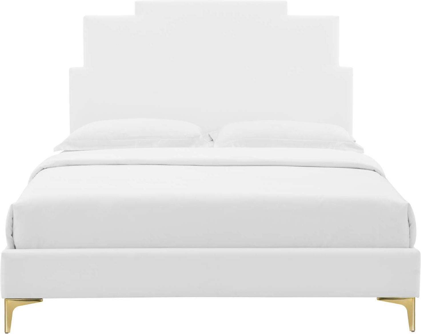 king walnut bed frame Modway Furniture Beds White