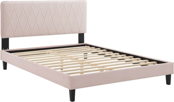 white velvet king bed Modway Furniture Beds Pink