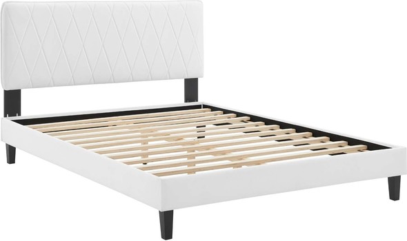 double metal bed Modway Furniture Beds White