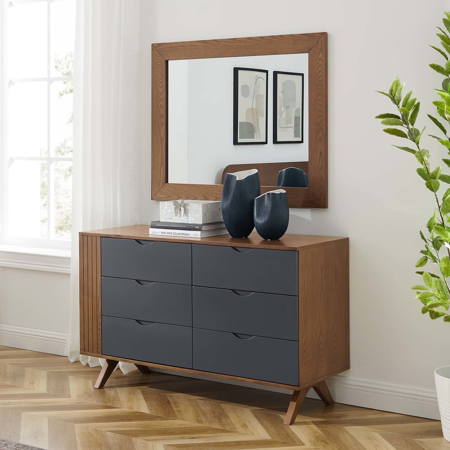 gray bedroom dresser Modway Furniture Bedroom Sets Walnut