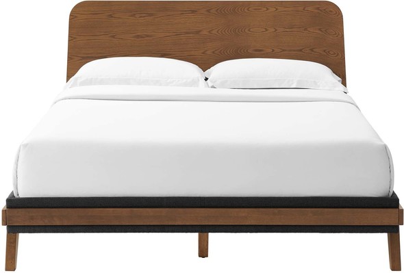 queen bed frame with headboard and mattress Modway Furniture Bedroom Sets Walnut