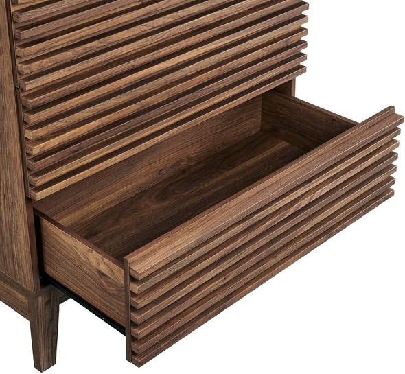 4 drawer chest black Modway Furniture Case Goods Walnut
