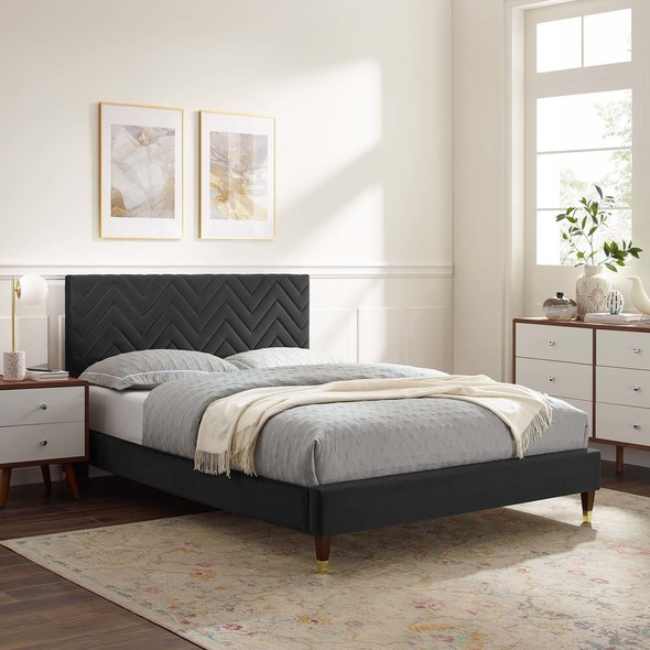velvet bed frame Modway Furniture Beds Charcoal