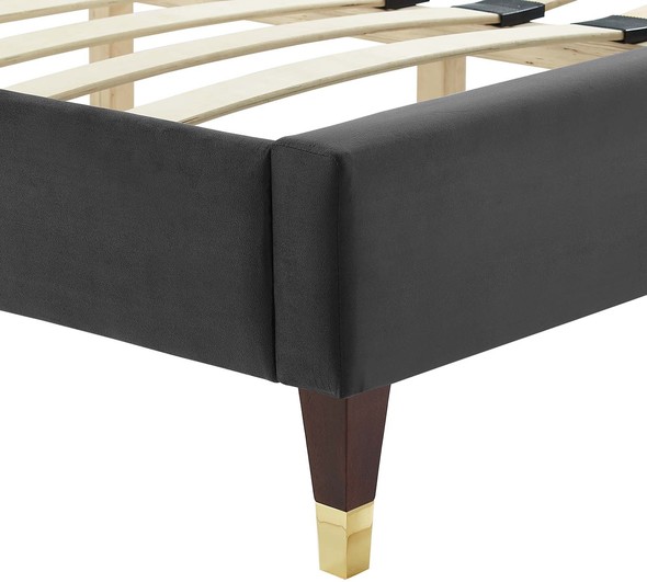 velvet queen platform bed Modway Furniture Beds Charcoal