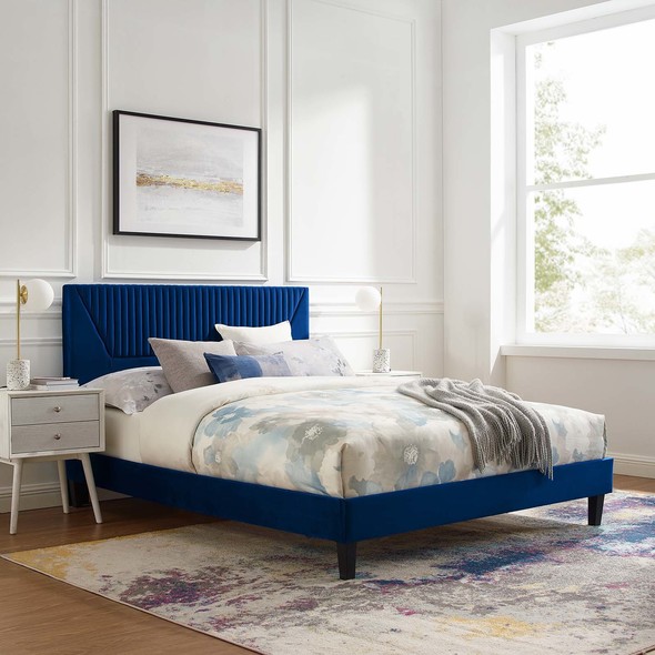 bed fabric Modway Furniture Beds Navy