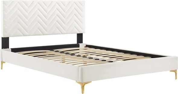twin size floor bed Modway Furniture Beds White