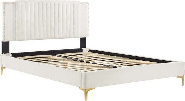 full bed platform base Modway Furniture Beds White
