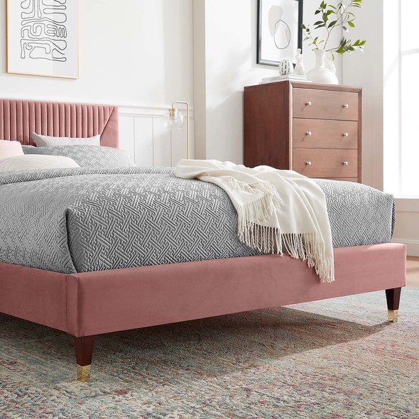 beige bed base Modway Furniture Beds Dusty Rose