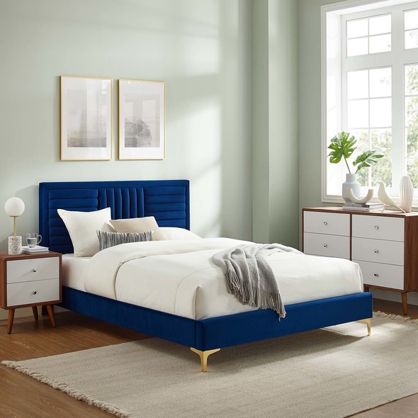 bedroom suite queen Modway Furniture Beds Navy