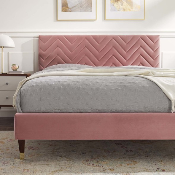 twin bed velvet Modway Furniture Beds Dusty Rose