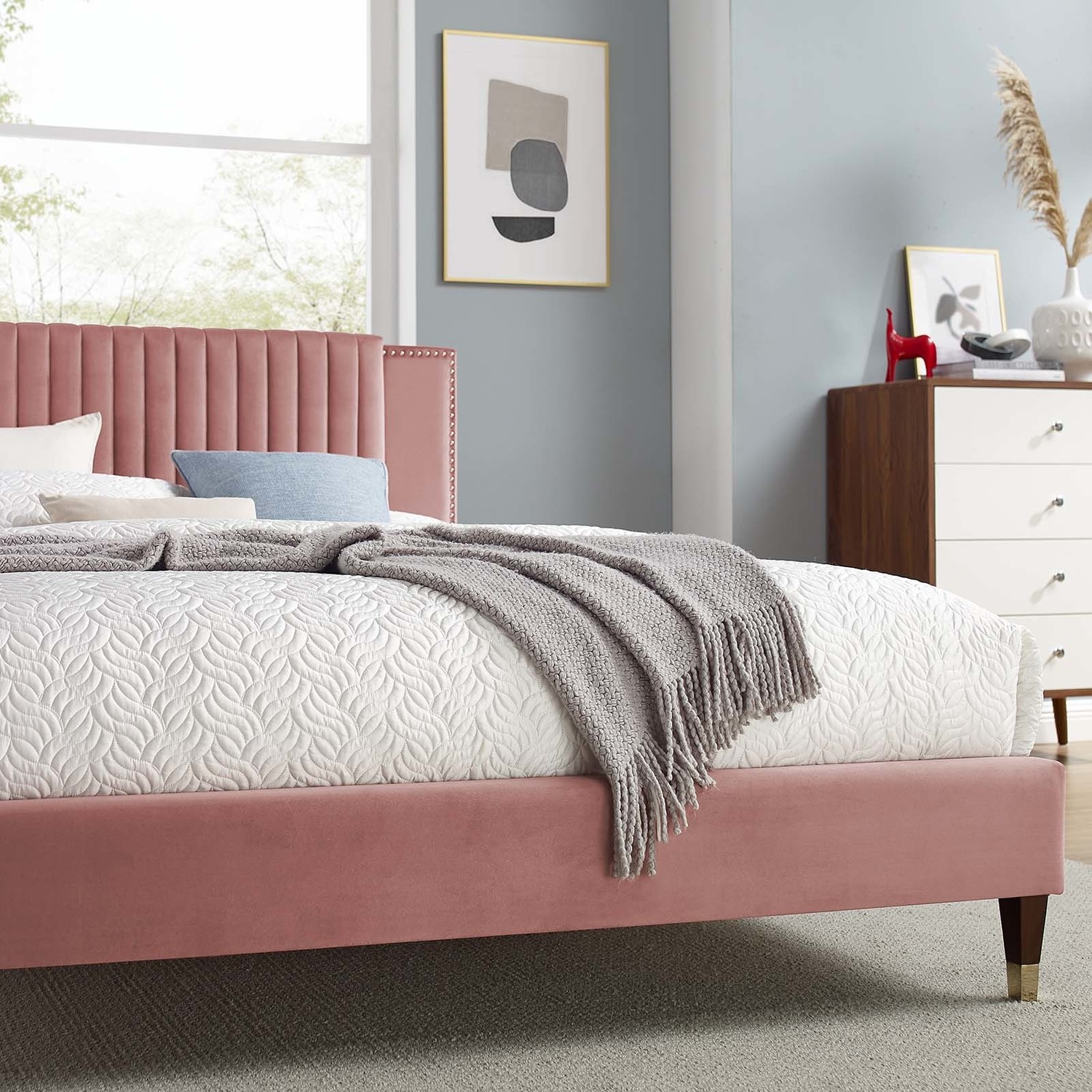 twin bed frame near me Modway Furniture Beds Dusty Rose