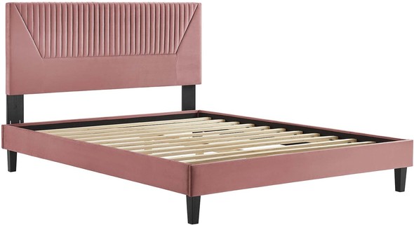 high rise bed frame full Modway Furniture Beds Dusty Rose