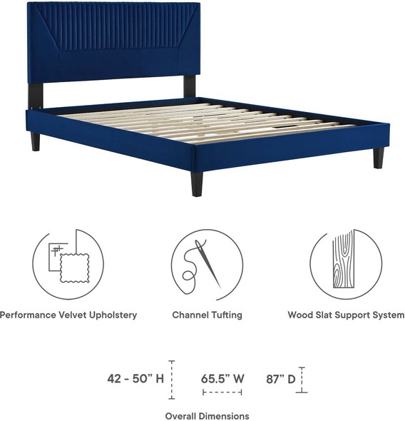 queen bed head with storage Modway Furniture Beds Navy