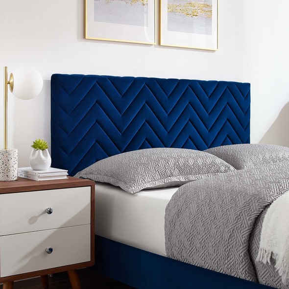 metal full bed frame with headboard Modway Furniture Beds Navy