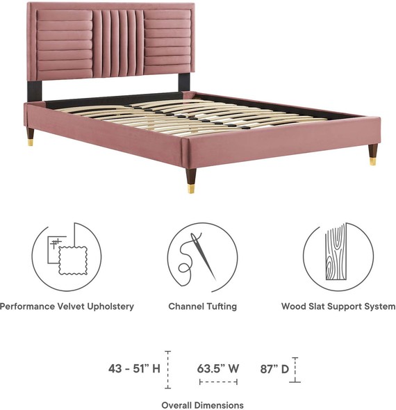 queen platform bed set Modway Furniture Beds Dusty Rose