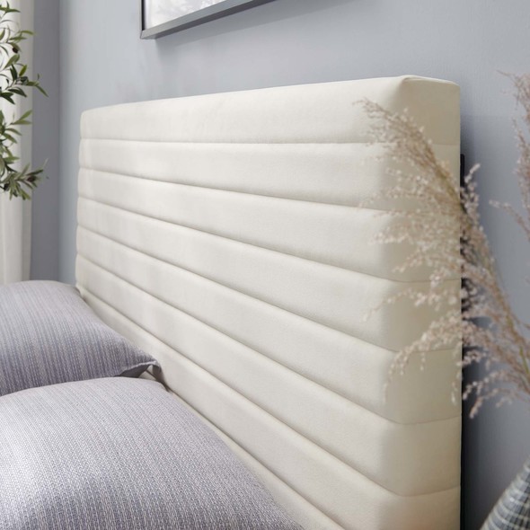 bed with wall headboard Modway Furniture Headboards Ivory