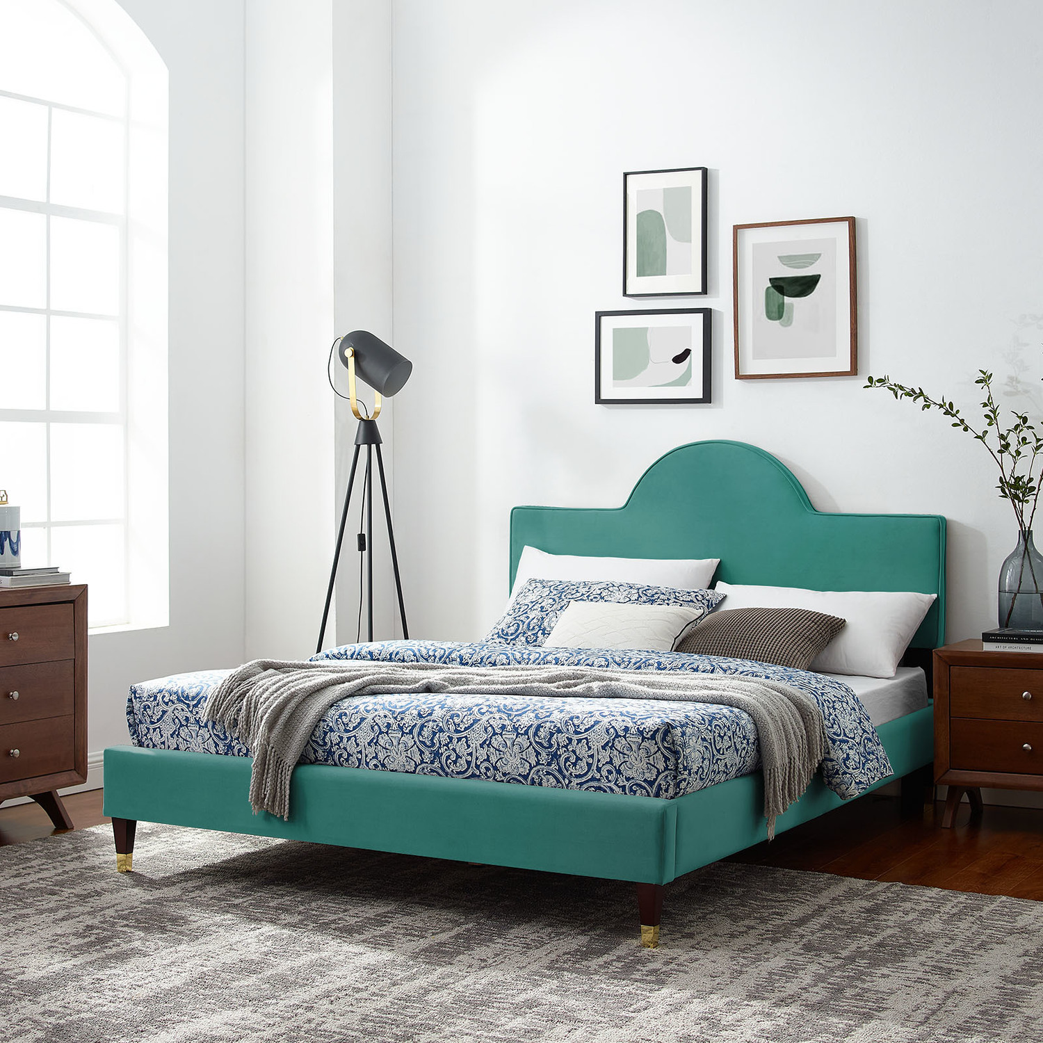 twin xl upholstered bed Modway Furniture Beds Teal