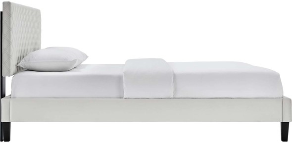 king bed frame cream Modway Furniture Beds Light Gray