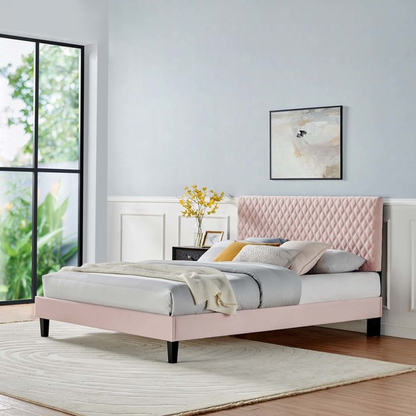 king bed frame with headboard near me Modway Furniture Beds Pink