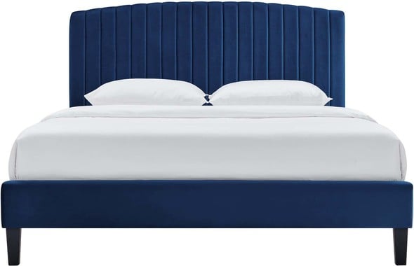 fabric twin bed Modway Furniture Beds Navy