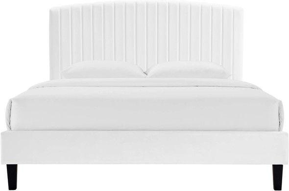 black queen bed frame with headboard Modway Furniture Beds White
