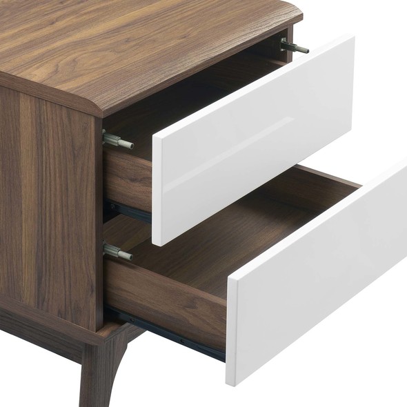 storage nightstand ideas Modway Furniture Walnut White