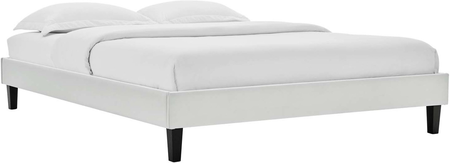queen bed frame for adjustable base Modway Furniture Beds Light Gray