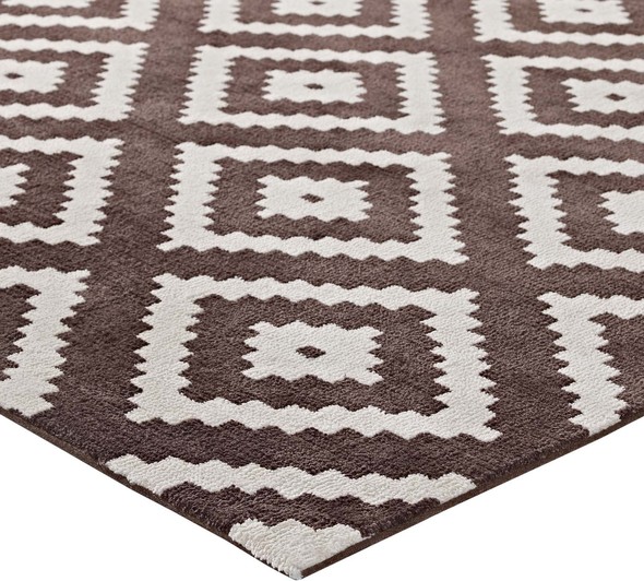 7 foot rug Modway Furniture Rugs Ivory and Brown