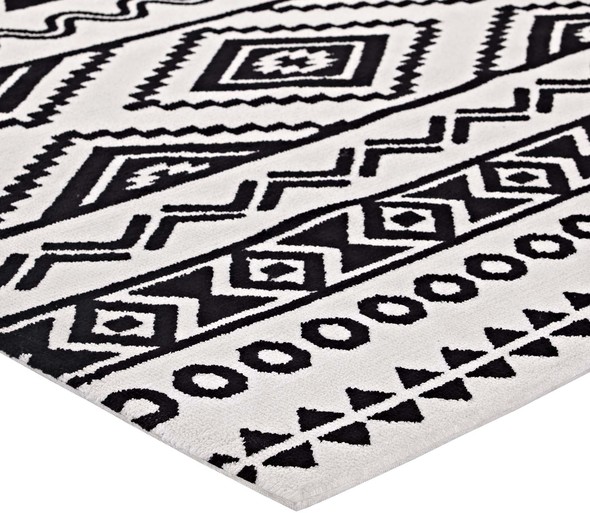 4 x 4 rug Modway Furniture Rugs Black and White