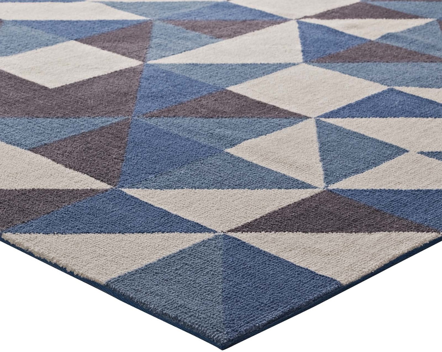 navy rug Modway Furniture Rugs Blue, White and Gray