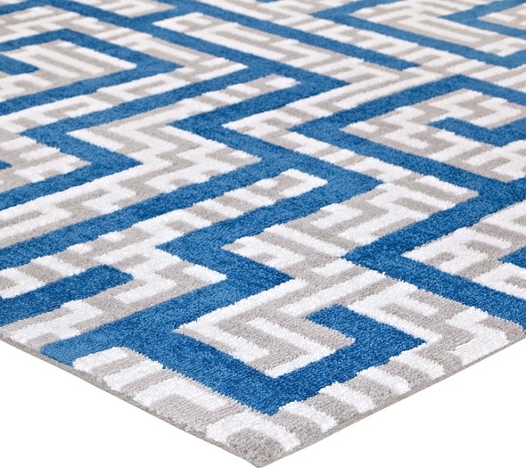 5 foot rug Modway Furniture Rugs Ivory, Light Gray and Blue