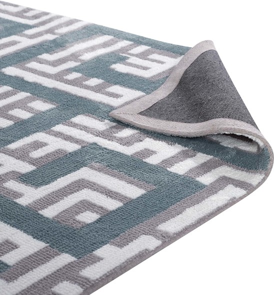 sage green circle rug Modway Furniture Rugs Ivory, Light Gray and Sky Blue